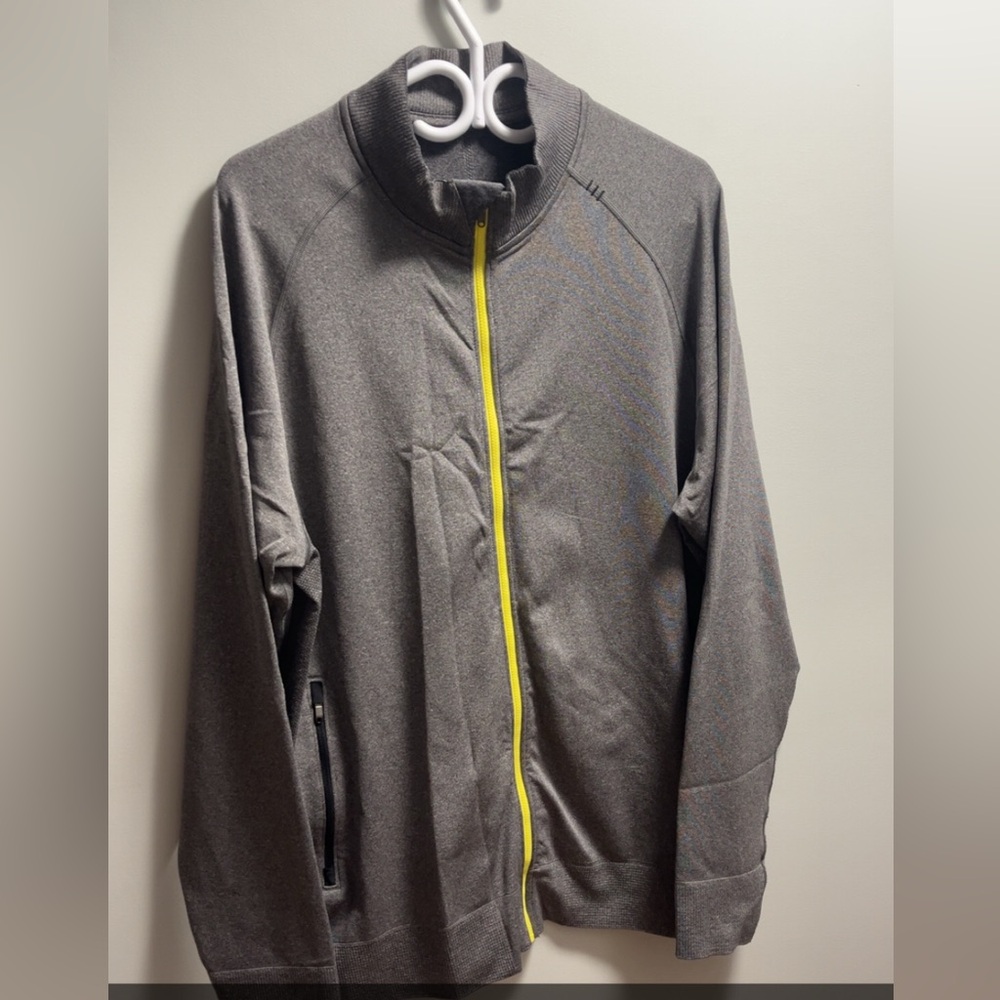 lululemon athletica Men's Gray Jacket with Yellow Zip